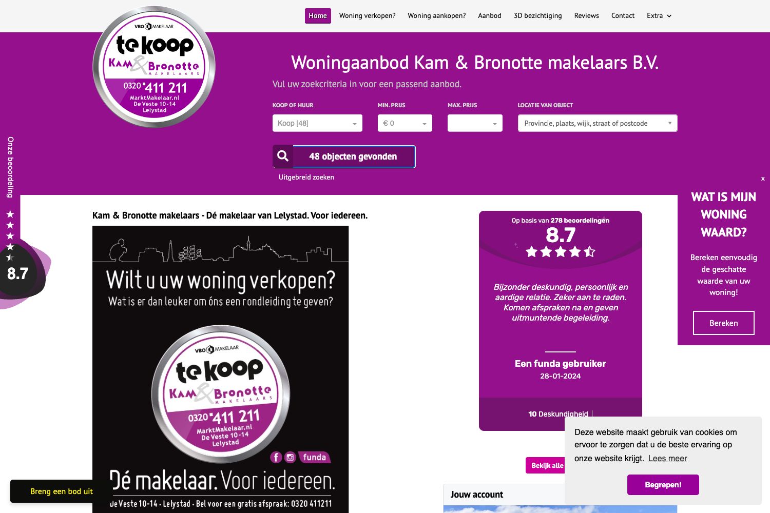 Banner Kam & Bronotte Makelaars