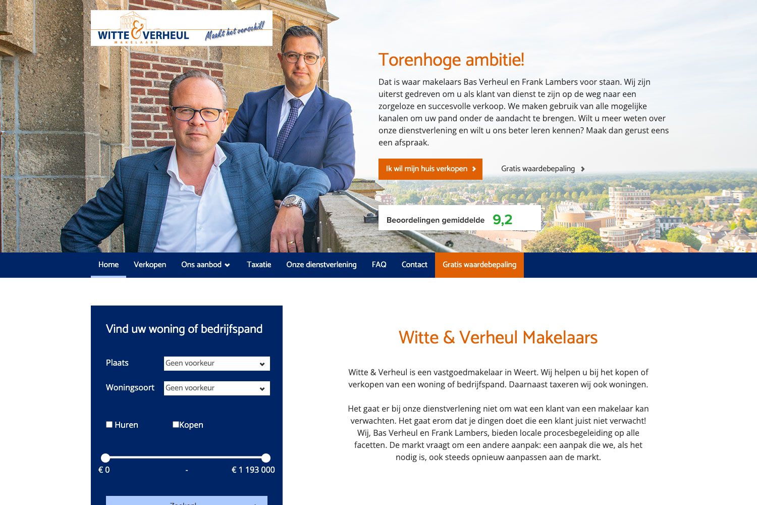 Banner Witte & Verheul Makelaars