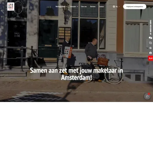 Screenshot van de website van www.020makelaars.nl