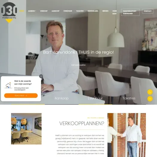 Screenshot van de website van www.030makelaardij.nl