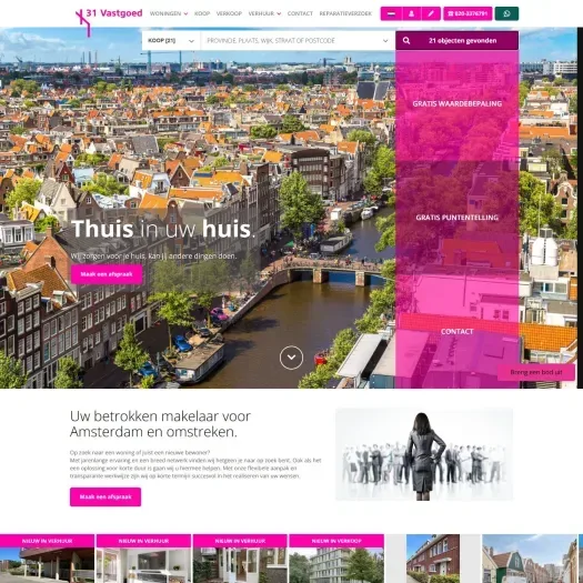 Capture d'écran du site web de www.31plusvastgoed.nl