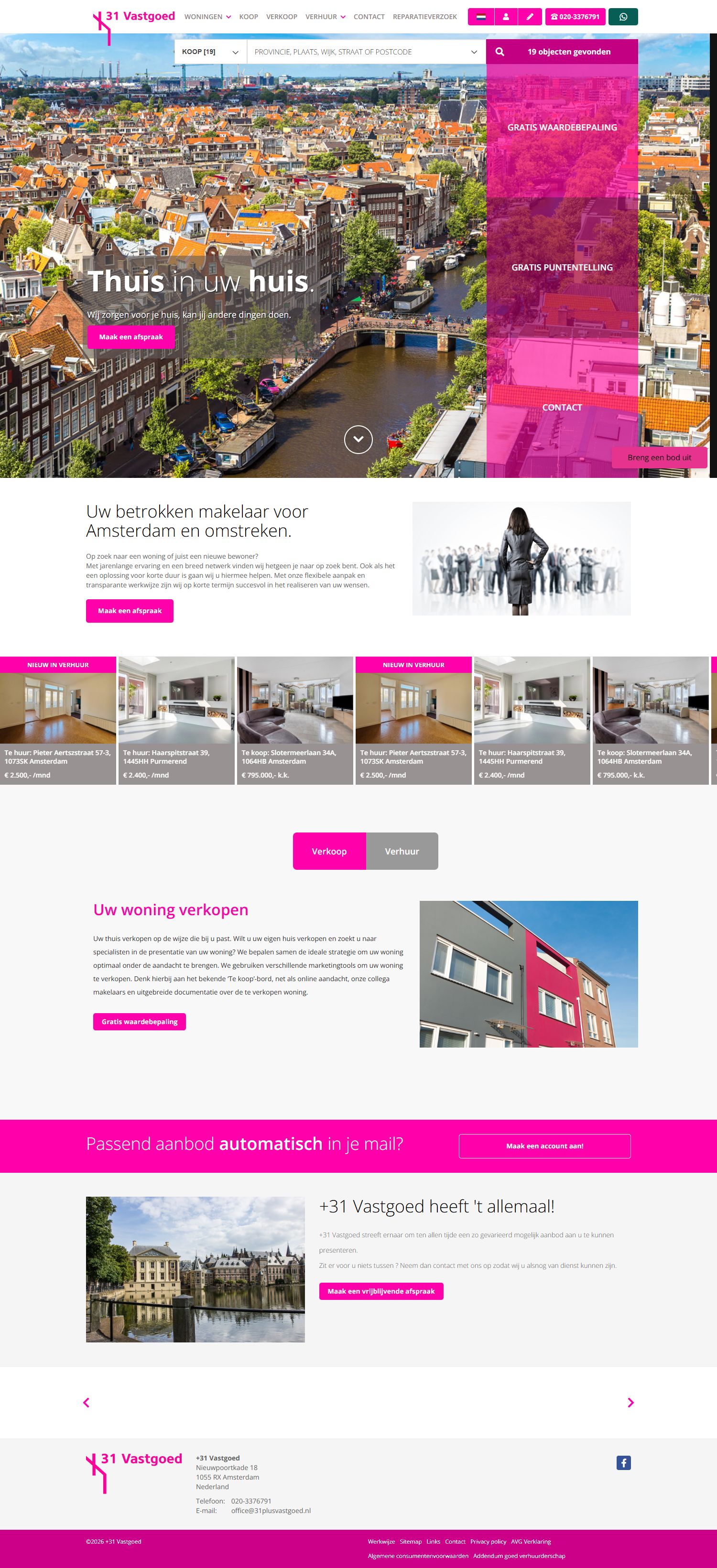 Screenshot of the website of www.31plusvastgoed.nl