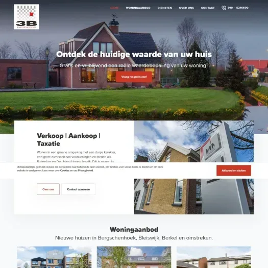 Screenshot of the website of www.3bmakelaardij.nl