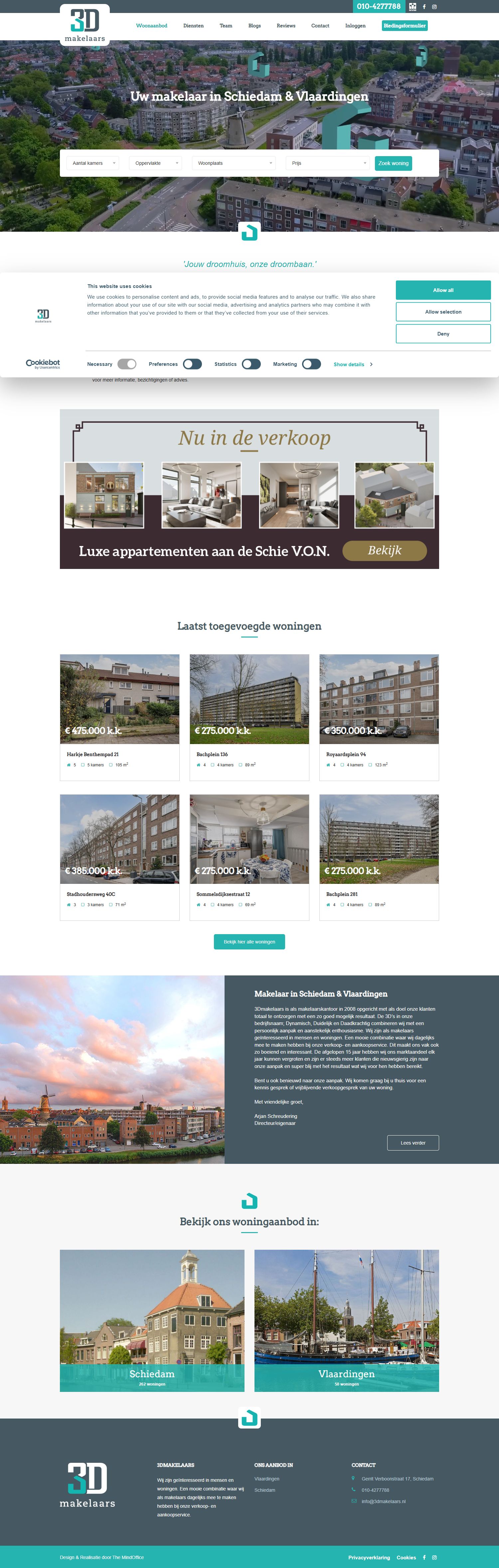 Screenshot of the website of www.3dmakelaars.nl