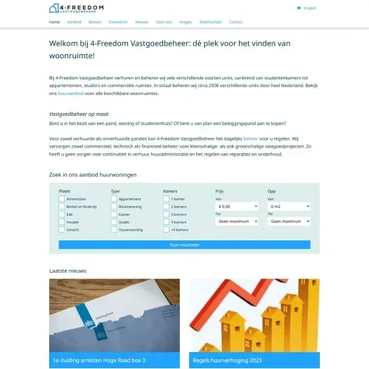 Screenshot van de website van www.4fbeheer.nl