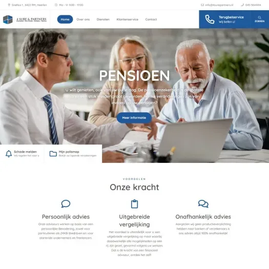 Screenshot of the website of 4surepartners.nl