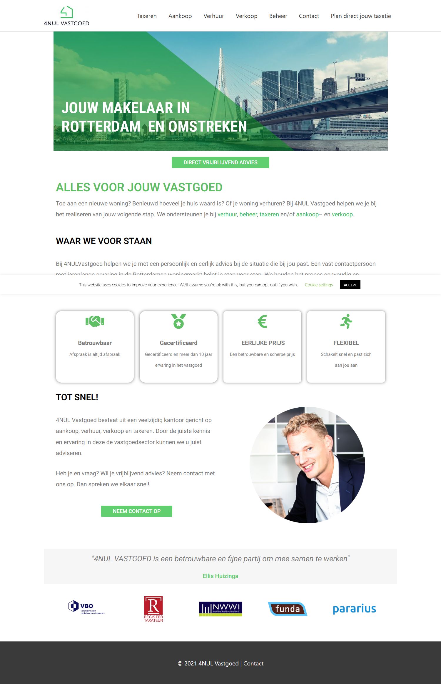 Screenshot of the website of www.4nulvastgoed.nl