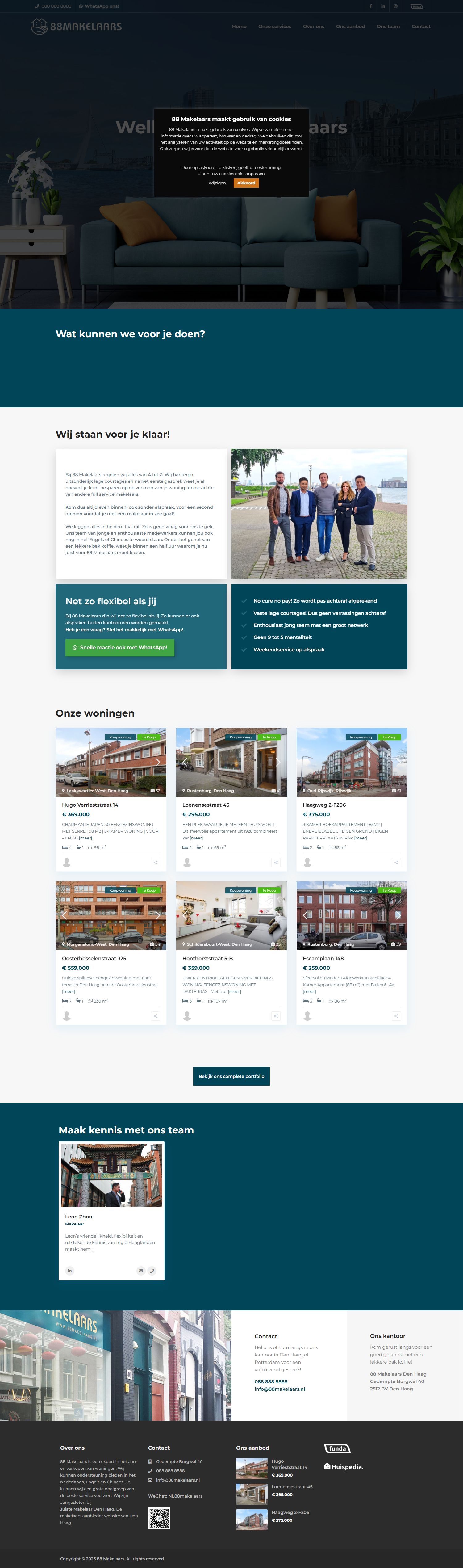 Capture d'écran du site web de www.88makelaars.nl