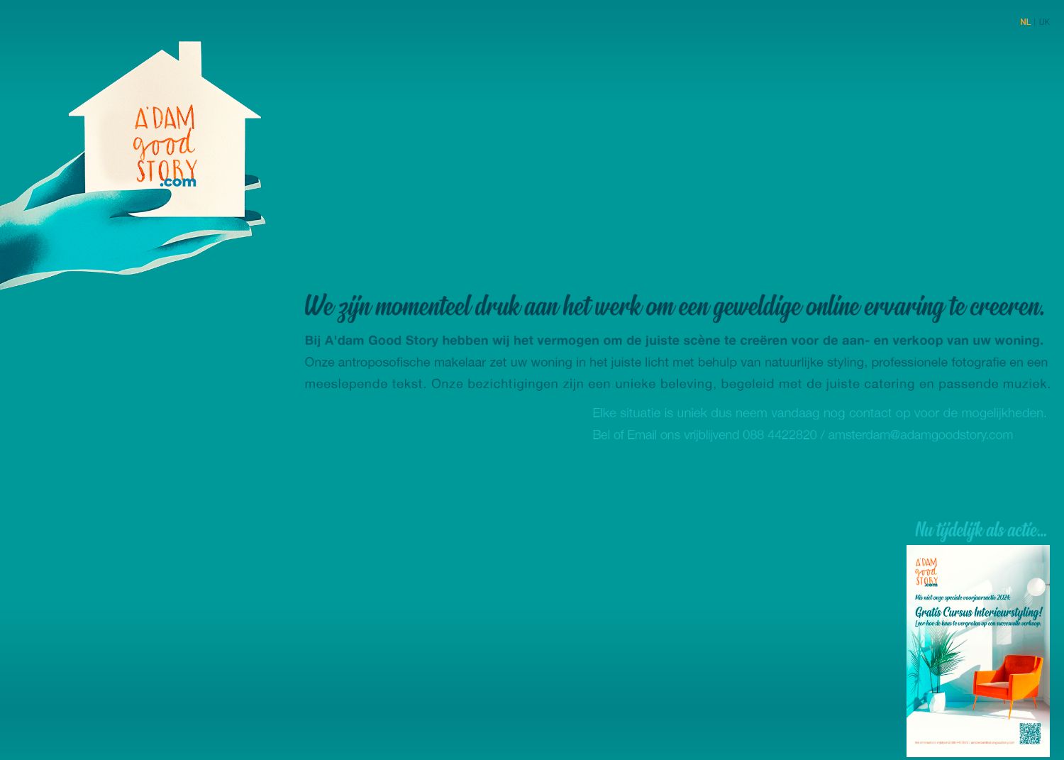 Screenshot der Website von www.adamgoodstory.com