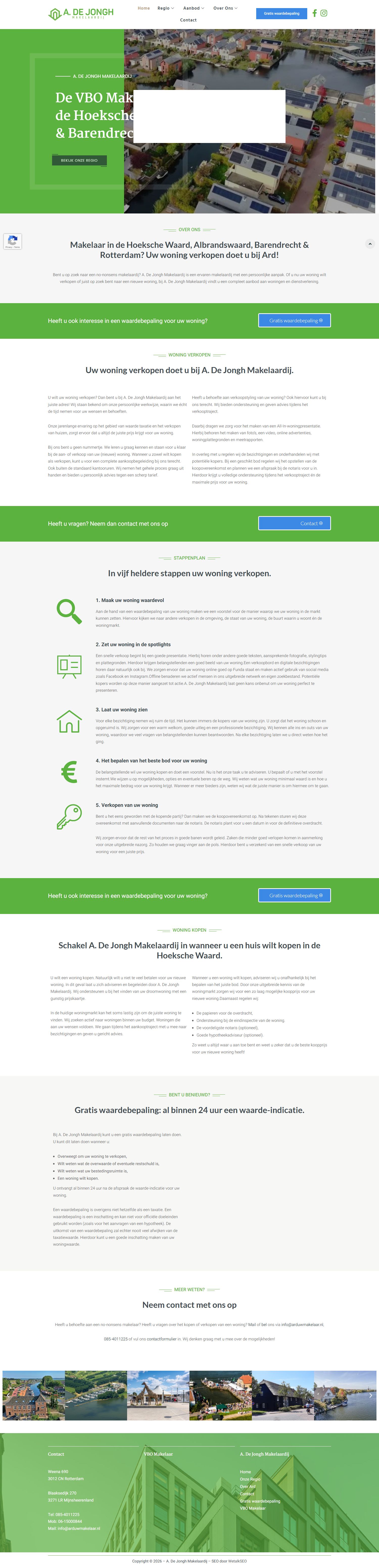 Screenshot der Website von www.arduwmakelaar.nl