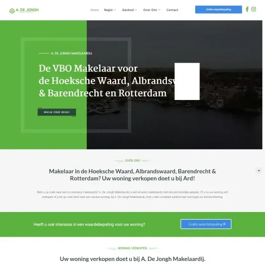 Screenshot van de website van www.arduwmakelaar.nl