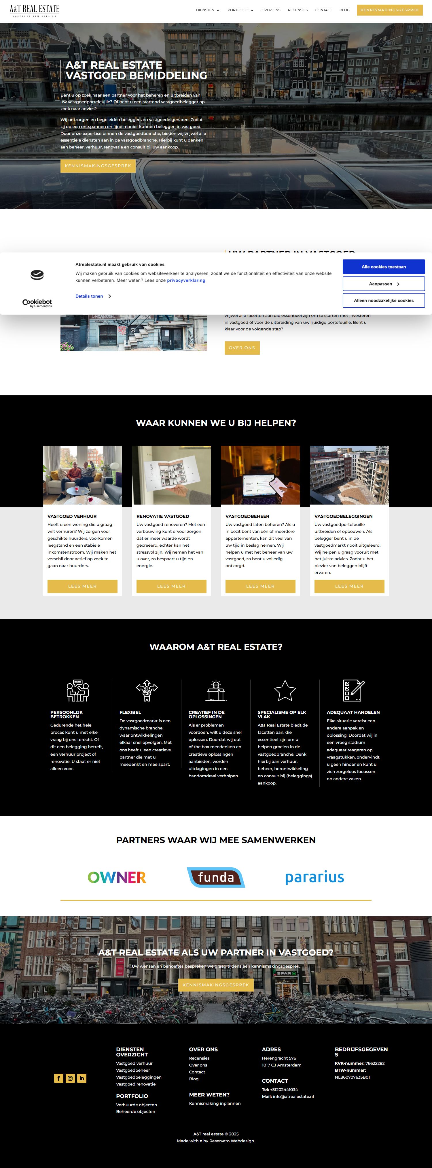 Screenshot of the website of www.atrealestate.nl