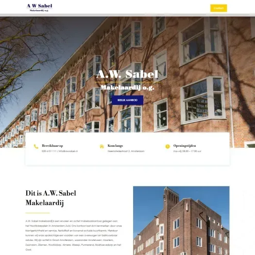 Screenshot der Website von www.awsabel.nl