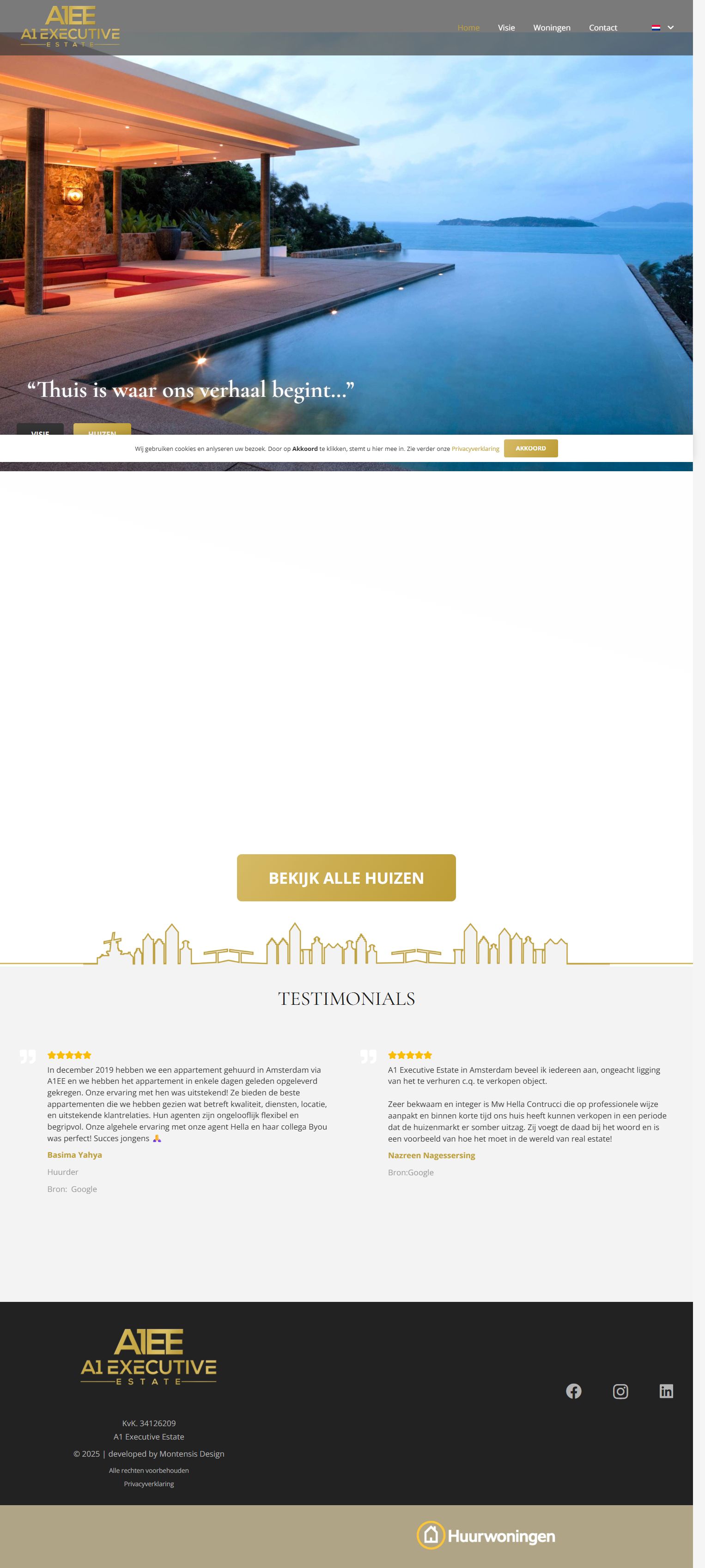 Screenshot of the website of www.a1ee.nl