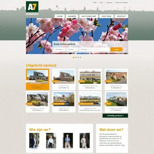 Capture d'écran du site web de www.a7.nl