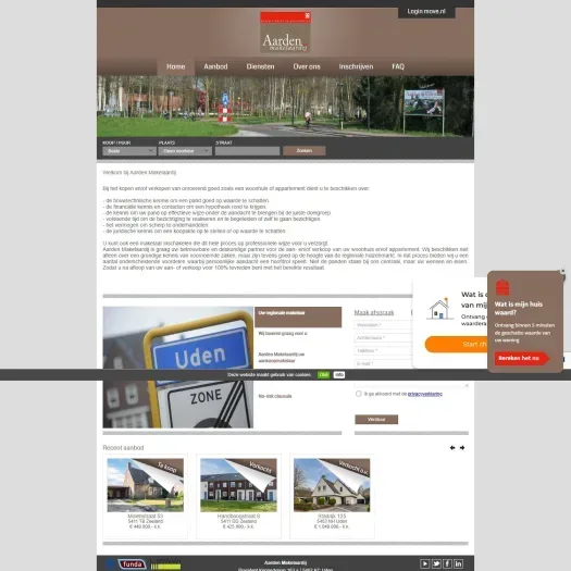 Capture d'écran du site web de www.aardenmakelaardij.nl