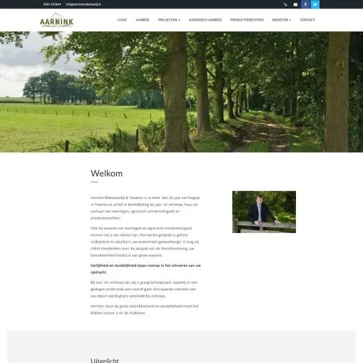 Capture d'écran du site web de www.aarninkmakelaardij.nl