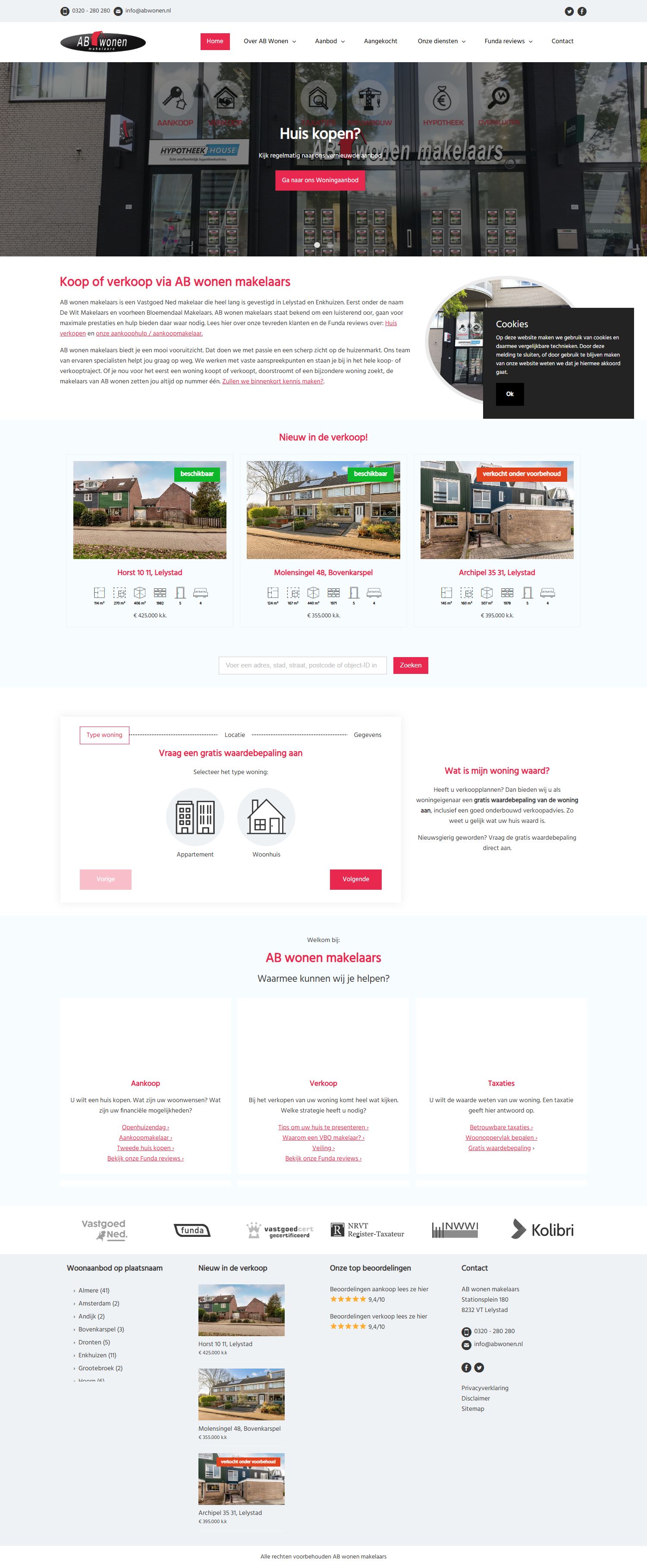 Screenshot der Website von www.abwonen.nl