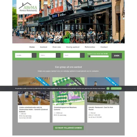 Screenshot van de website van www.abema.nl