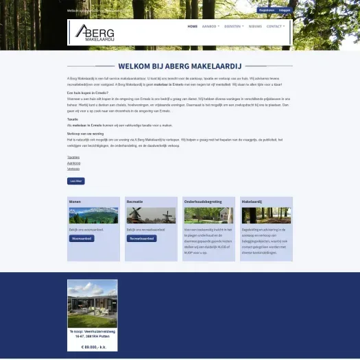 Screenshot der Website von www.aberg.nl