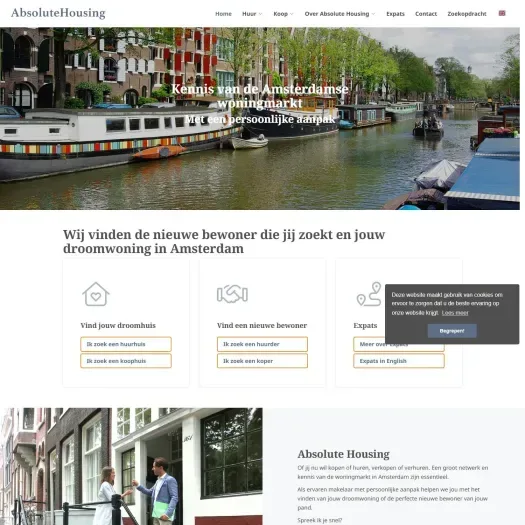 Screenshot of the website of www.absolutehousing.nl