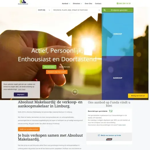 Screenshot van de website van www.absoluutmakelaardij.nl