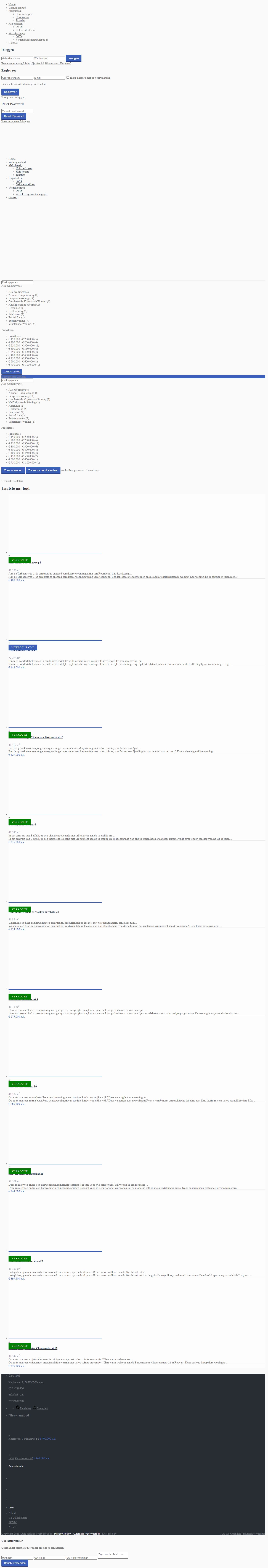 Screenshot der Website von www.abvo.nl