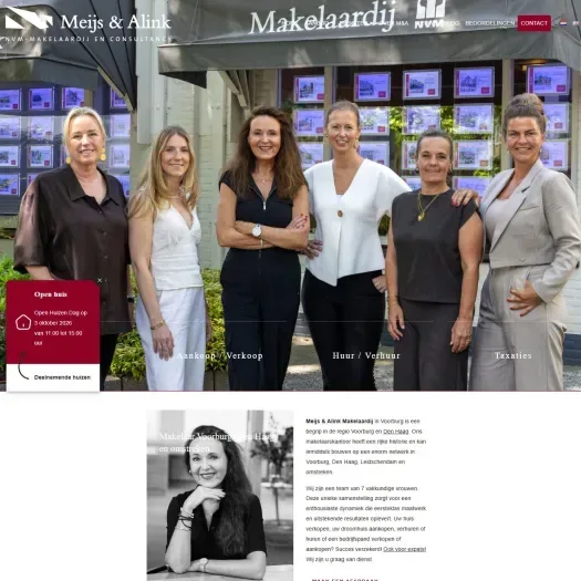 Screenshot van de website van meijsenalink.nl