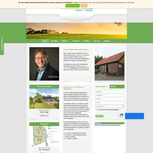 Screenshot van de website van www.achterhofmakelaardij.nl