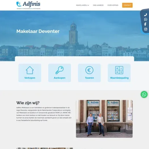 Screenshot van de website van www.adfinis.nl