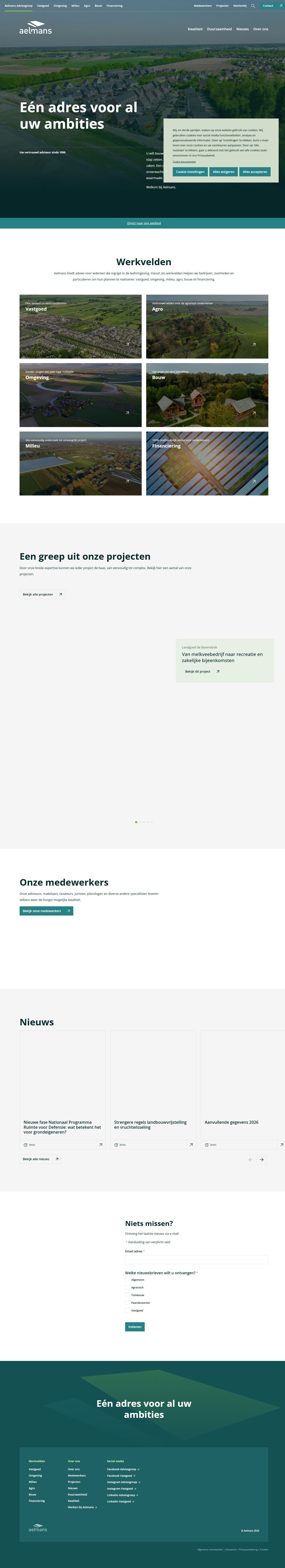 Screenshot der Website von www.aelmans.com