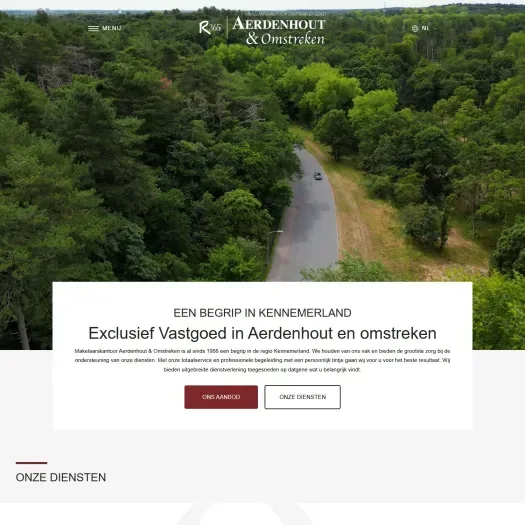 Screenshot van de website van www.aerdenhoutenomstreken.nl