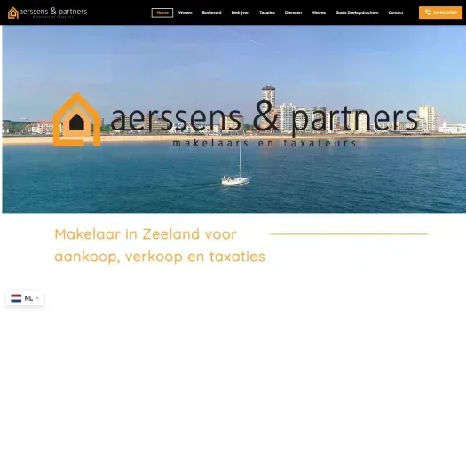 Screenshot van de website van www.aenpmakelaars.nl