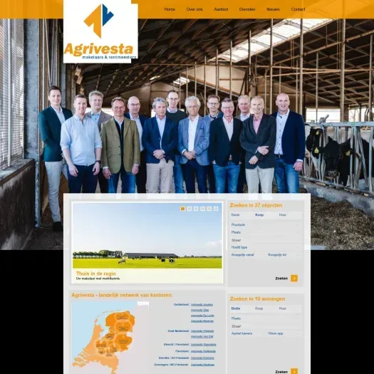 Screenshot van de website van www.agrivesta.nl