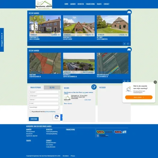 Screenshot van de website van www.agrohomevdboer.nl