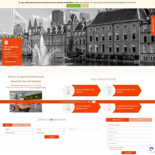 Screenshot van de website van www.agterbergmakelaardij.nl