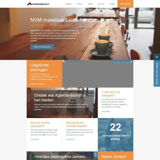 Screenshot van de website van agterdenbosch.nl