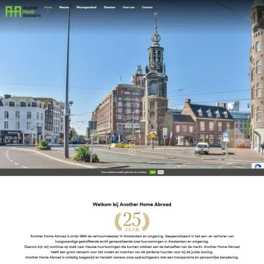 Screenshot van de website van www.anotherhomeabroad.nl