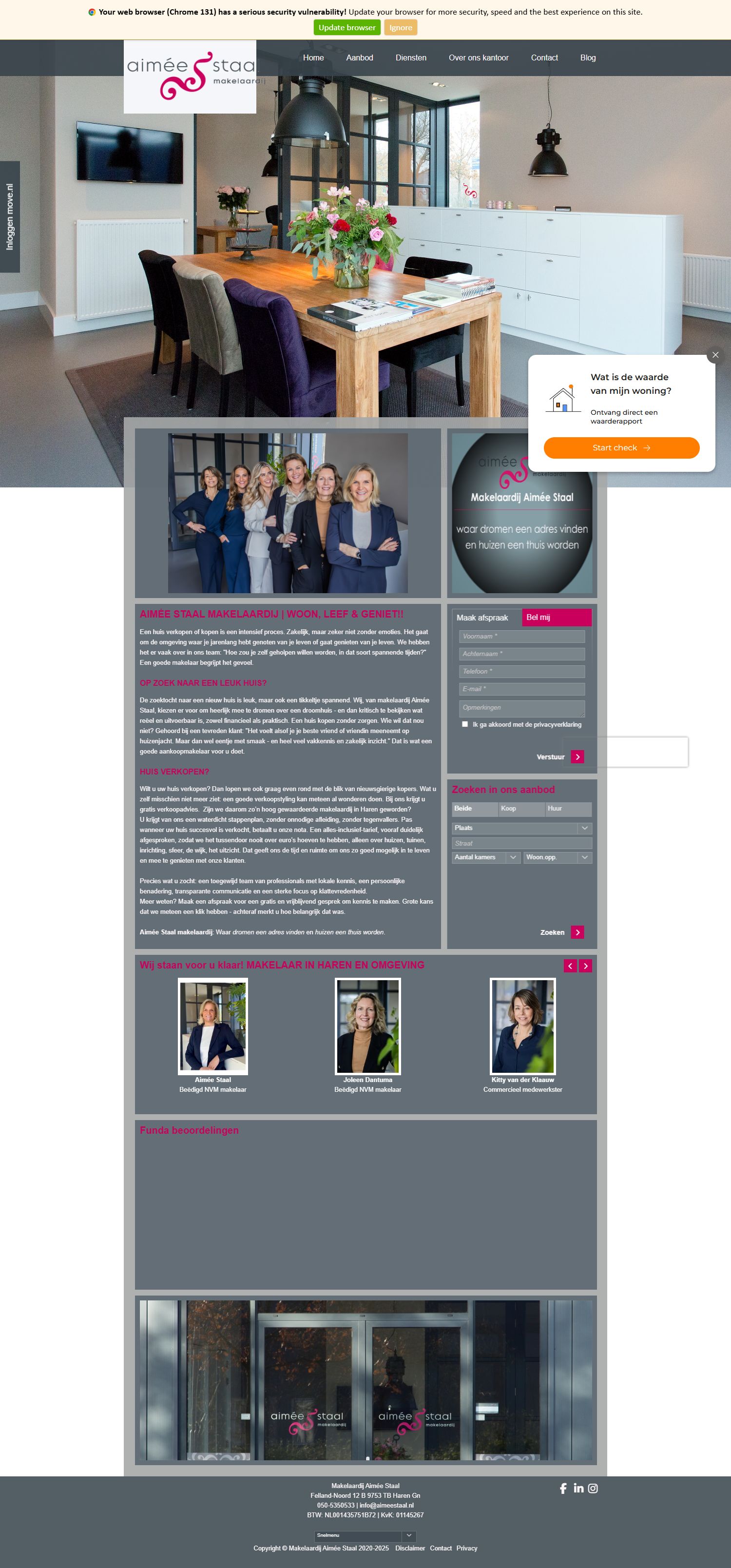 Capture d'écran du site web de www.aimeestaal.nl