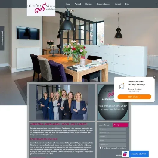 Screenshot of the website of www.aimeestaal.nl