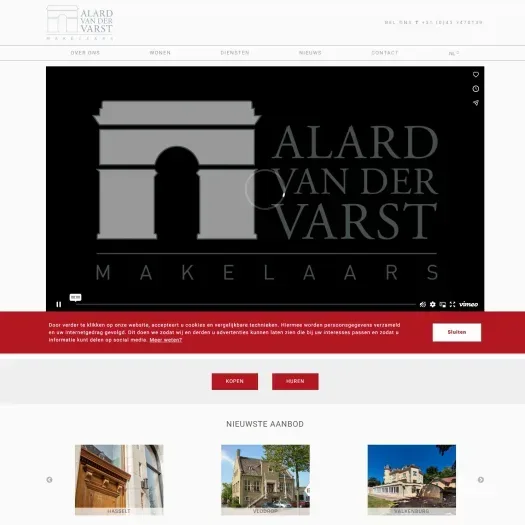 Screenshot van de website van www.alardvandervarst.nl