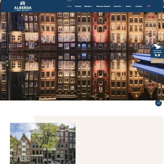 Screenshot van de website van alberdarealestate.com