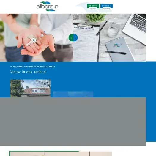 Screenshot der Website von www.albers.nl