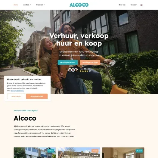 Screenshot der Website von www.alcoco.nl