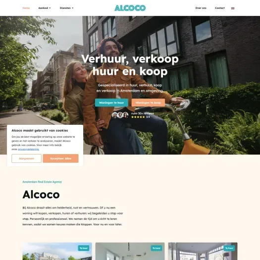 Screenshot der Website von www.alcoco.nl