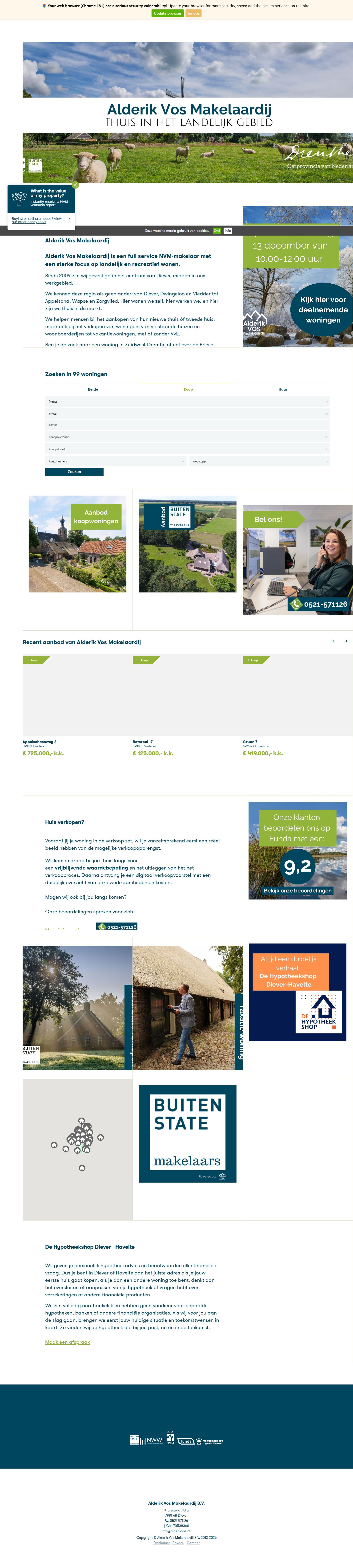 Screenshot der Website von www.alderikvos.nl