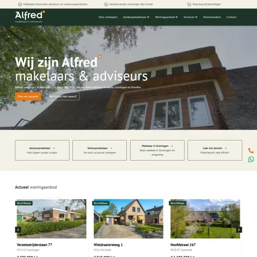 Screenshot van de website van www.alfredbakker.nl