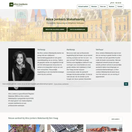 Capture d'écran du site web de www.alicejonkers-makelaardij.nl