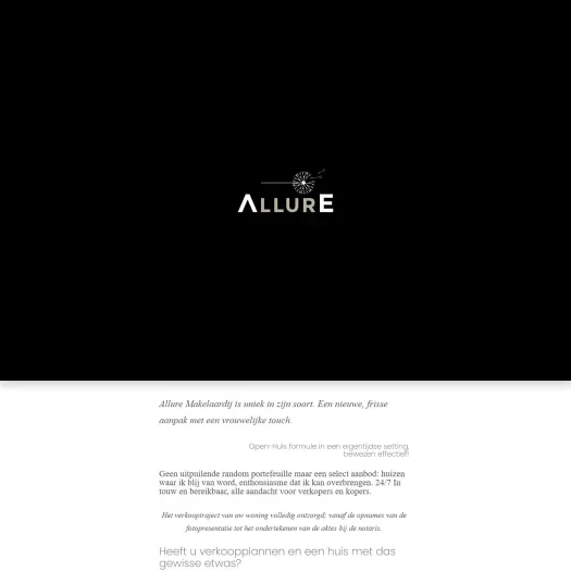 Screenshot der Website von allure-makelaardij.nl