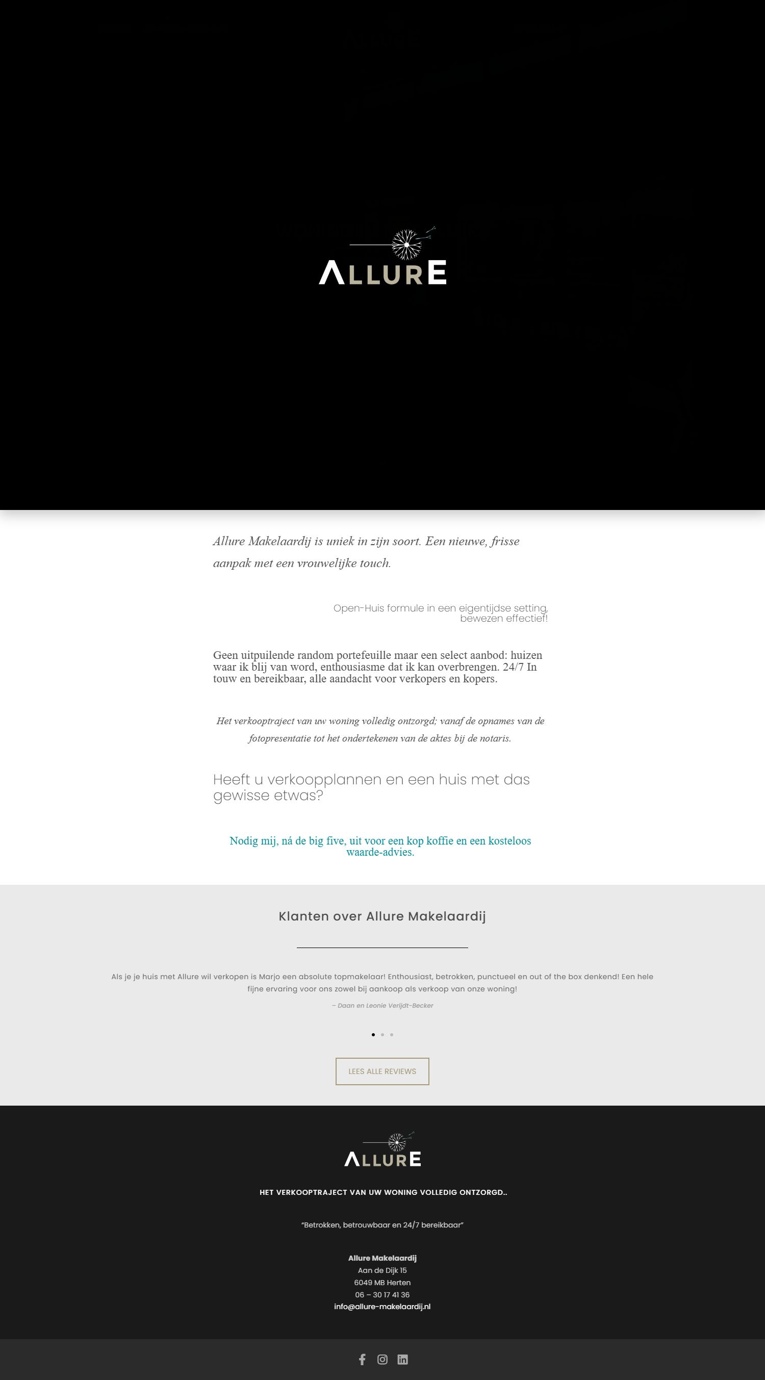 Screenshot der Website von allure-makelaardij.nl